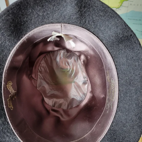 Vintage "A Gambini Firenze" Gray Fedora Hat with Feather Accent Blokecore - Picture 8 of 8